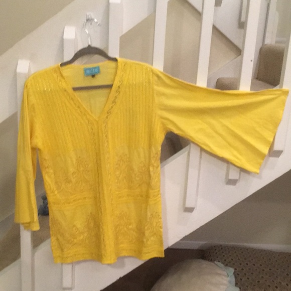 TAJ by Sabrina Crippa Tops - Taj by Sabrina Crippa, yellow beaded tunic TAJ by Sabrina Crippa Tops - Taj by Sabrina Crippa, yellow beaded tunic